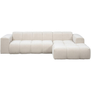 Leen Bakker - Hoekbank Beau Rechts - Raven - Stof - Beige - 163x290x69.5 Cm