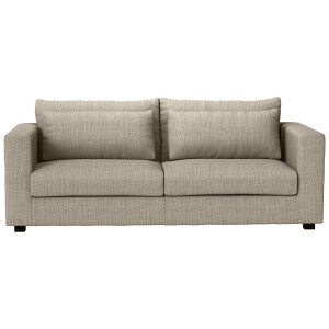 Leen Bakker - Bank Chelsea 3-zits - Cyclamen - Stof - Taupe - 100x226x90 Cm