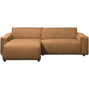 Leen Bakker - Hoekbank Brooklyn Met Chaise Longue Links - Soop - Terra - Stof - Bruin#Oranje - 158x225x76 Cm