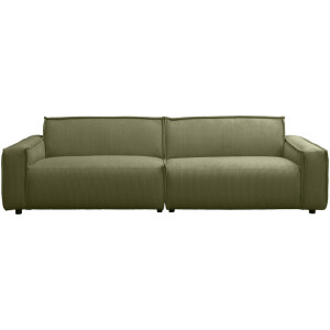 Leen Bakker - Bank Brooklyn 3-zits - Soop - Stof - Groen - 101x270x76 Cm