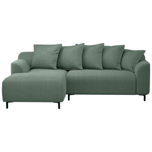 20% korting - Leen Bakker - Bank Elsa Met Chaise Longue Links - Eden - Salie - Stof - Groen - 177x246x84 Cm