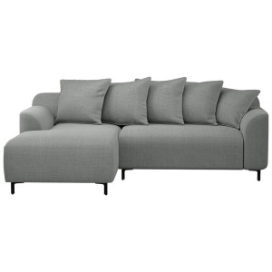 Leen Bakker - Bank Elsa Met Chaise Longue Links - Eden - Stof - Grijs - 177x246x84 Cm