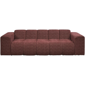 Leen Bakker - Bank Beau 3-zits - Raven - Wijn - Stof - Rood - 94x247x70 Cm