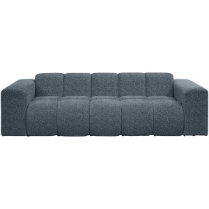 Leen Bakker - Bank Beau 3-zits - Raven - Donker - Stof - Blauw - 94x247x70 Cm