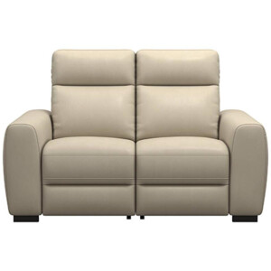 Leen Bakker - Bank James Elektrisch Verstelbaar 2-zits - Stof Melbourne - Leder - Taupe - 95x160x100 Cm