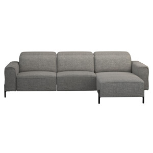 Leen Bakker - Hoekbank Dave Rechts - Elektrisch Verstelbaar - Pure - Stof - Grijs - 172x275x79 Cm