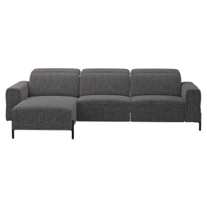 Leen Bakker - Hoekbank Dave Links - Elektrisch Verstelbaar - Chacha - Stof - Grijs - 172x275x79 Cm