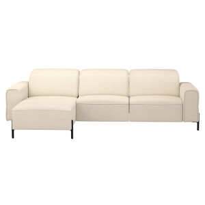 Leen Bakker - Hoekbank Dave Links - Elektrisch Verstelbaar - Stof - Crème - 172x275x79 Cm