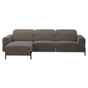 Leen Bakker - Hoekbank Dave Links - Elektrisch Verstelbaar - Billy Joe - Stof - Grijs - 172x275x79 Cm