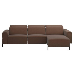 Leen Bakker - Hoekbank Dave Rechts - Elektrisch Verstelbaar - Billy Joe - Cognac - Stof - Bruin - 172x275x79 Cm