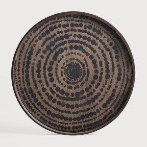 Ethnicraft Rond Dienblad 'Tribal Quest' 48cm, kleur Zwart