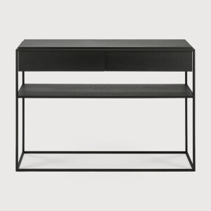 Ethnicraft Sidetable 'Monolit' Gevernist Eikenhout, 122cm, kleur Zwart