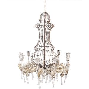 Clayre & Eef Kandelaar Ø 69x93/137 cm Beige Metaal