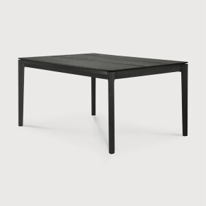 Ethnicraft Eettafel 'Bok' Gevernist Eikenhout, 140 x 80cm, kleur Zwart