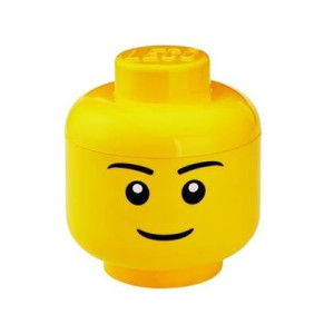 LEGO - Set van 2 - Opbergbox Iconic Hoofd Boy 24 cm, Geel - LEGO