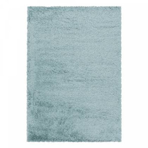Flycarpets Hoogpolig Effen Vloerkleed - Kleur: Blauw - 80x150cm