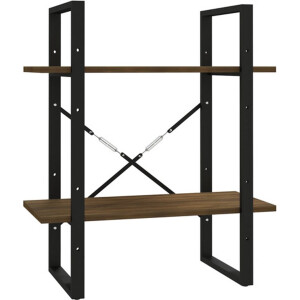 vidaXL - Boekenkast - 60x30x70 - cm - bewerkt - hout - bruin - eikenkleur