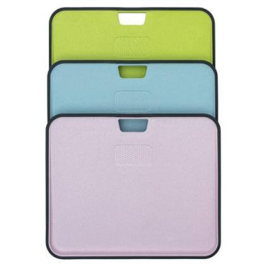 Krumble Snijplanken set van 3 - 32 x 25 cm - Groen|Blauw|Roze