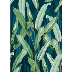 Art for the Home |Leaves Green - Fotobehang - Blauw|Groen - 280x200 cm