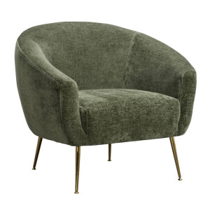 Leen Bakker - Fauteuil Rosaly - Stof - Groen - 74x88x75.5 Cm