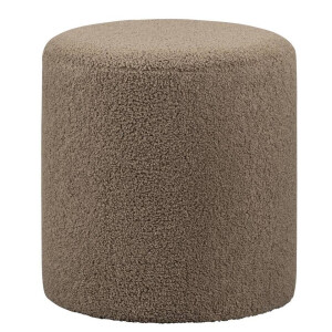 Leen Bakker - Hocker Wenen - - 40xØ37 Cm - Teddy - Taupe