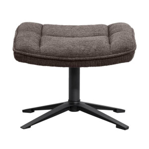 Leen Bakker - Hocker Emily - Donker - Polyester - Bruin - 55x22.5x45 Cm