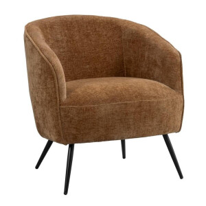 Leen Bakker - Fauteuil Carlton - - Stof - Bruin - 68x68x70 Cm