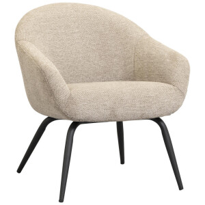 Leen Bakker - Fauteuil Lieke - Stof - Beige - 43x68x81 Cm