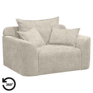 20% korting - Leen Bakker - Draaibare Loveseat Elsa - Eden - Stof - Beige - 99x128x84 Cm