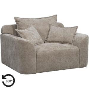 Leen Bakker - Loveseat Elsa - Eden - Stof - Taupe - 99x128x84 Cm