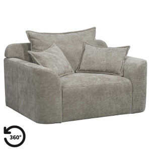 20% korting - Leen Bakker - Draaibare Loveseat Elsa - Eden - Stof - Taupe - 99x128x84 Cm