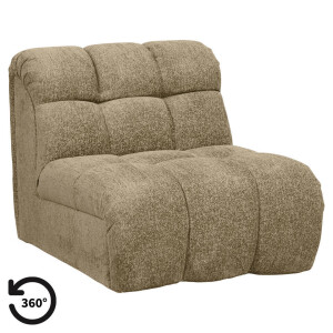 Leen Bakker - Draaifauteuil Beau - Raven - Stof - Taupe - 98x81x77 Cm