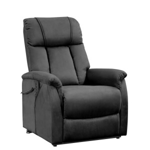 Leen Bakker - Relaxfauteuil Colorado - Sta-op - Donker - Stof - Grijs - 97x80x109 Cm