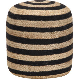 vidaXL - Poef - handgemaakt - 40x45 - cm - jute - zwart