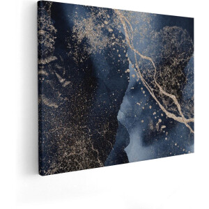 Artaza Canvas Schilderij Abstracte Kunst - Zwarte Marmer met Gloed - 100x80 - Groot - Foto Op Canvas - Canvas Print
