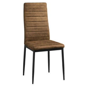 1+1 Gratis Leen Bakker - Eetkamerstoel Rowin - Stof - Cognackleur - Metaal/Stof - Bruin - 56x42.5x97 Cm