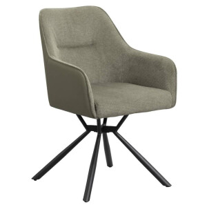 2e Halve Prijs Leen Bakker - Eetkamerstoel Saar - Stof - Groen - 62.5x58x88 Cm