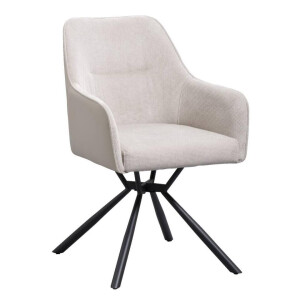 Leen Bakker - Eetkamerstoel Saar - Stof - Beige - 62.5x58x88 Cm