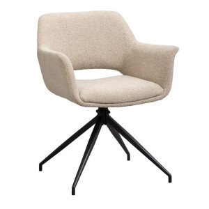 Leen Bakker - Eetkamerstoel Belle - Zand - Stof - Beige - 61x62x82 Cm