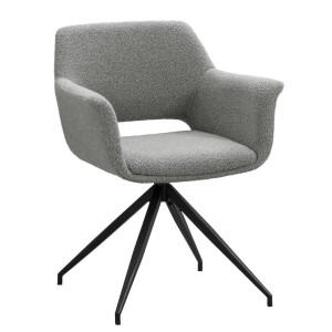 Leen Bakker - Eetkamerstoel Belle - Stof - Metaal/Stof - Grijs - 61x62x82 Cm