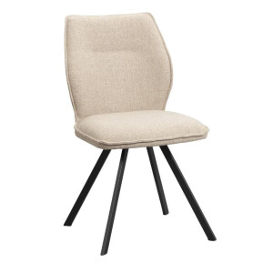 Leen Bakker - Eetkamerstoel Raffy - Zand - Stof - Beige - 50x60x90 Cm