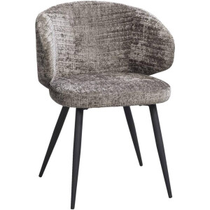 2e Halve Prijs Leen Bakker - Eetkamerstoel Demi - Stof - Taupe - 57x57x78 Cm