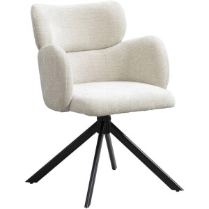 2e Halve Prijs Leen Bakker - Eetkamerstoel Coco - Stof - Beige - 63x61x87 Cm