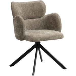 2e Halve Prijs Leen Bakker - Eetkamerstoel Coco - Vergrijsd - Stof - Groen - 63x61x87 Cm