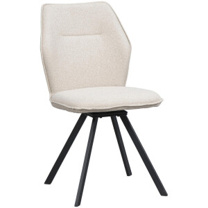 2e Halve Prijs Leen Bakker - Eetkamerstoel Raffy - - Stof - Beige - 50x60x90 Cm