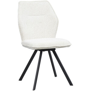 2e Halve Prijs Leen Bakker - Eetkamerstoel Raffy - - Stof - Crème - 50x60x90 Cm