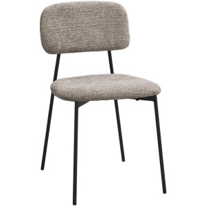 2e Halve Prijs Leen Bakker - Eetkamerstoel Maud - Stof - Grijs - 48x44x78 Cm