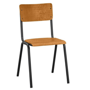 2e Halve Prijs Leen Bakker - Eetkamerstoel Oscar - Hout - Bruin/zwart - Hout/Metaal - Bruin#Zwart - 53x46x80 Cm