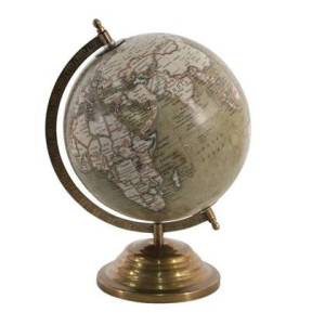 Clayre & Eef Wereldbol 22x30 cm Groen Hout Metaal Globe