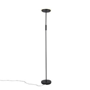 QAZQA Vloerlamp zwart incl. LED met afstandsbediening - Bumu